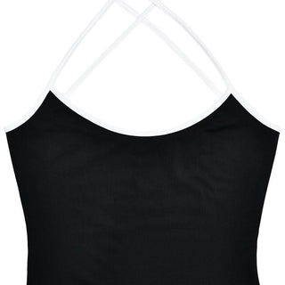 Cross back self tie u neck low cut cami maxi dress