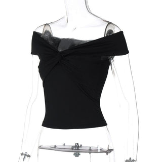 Short sleeve off shoulder ruched top