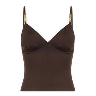 V neck backless beaded cami top