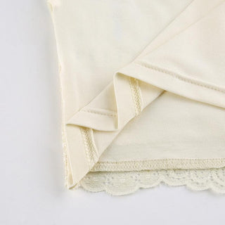 V neck sleeveless lace hem top