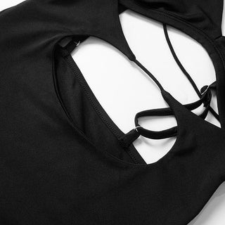 Hollow out cross back backless cami cut out mini dress