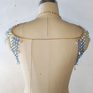 Halter beaded backless hollow out crop cut out top