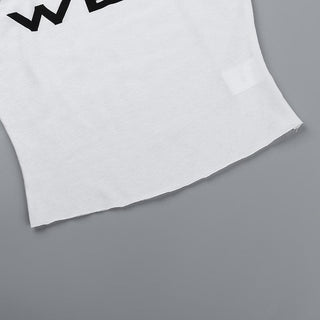 Sleeveless u neck â€œwetâ€ print tank top