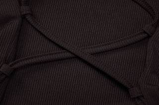 Long sleeve u neck ribbed solid maxi dress