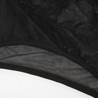 Halter lace bowknot mesh cami bodysuit