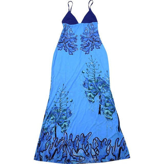 V neck abstract print cami maxi dress