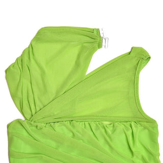 Sleeveless irregular hollow out mesh knotted ruched cut out mini dress