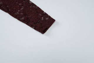 Off shoulder long sleeve lace top