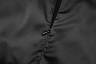 Off shoulder solid zip-up mini dress