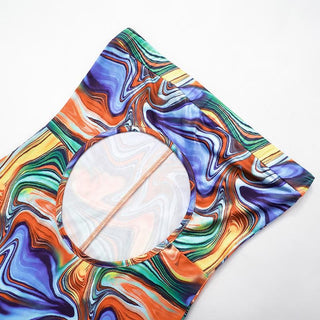 Ripple abstract hollow out tube romper