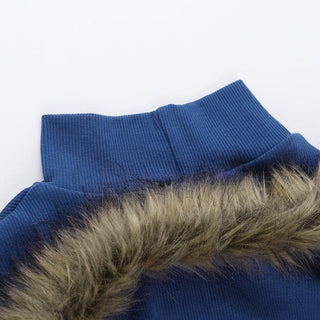 Short sleeve high neck fluffy backless top
