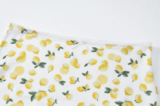 Lemon print smocked cami midi skirt set