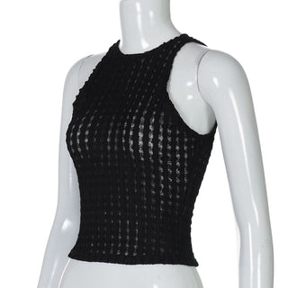 Sleeveless crewneck textured tank top