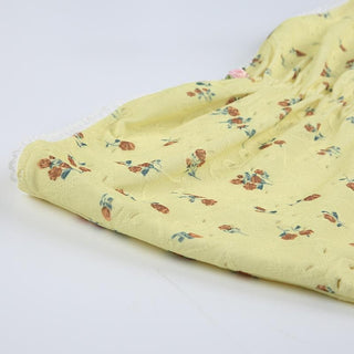 Ruched ruffle print flower applique tube top