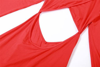 Hollow out solid long sleeve high neck zip-up cut out maxi dress-final-sale