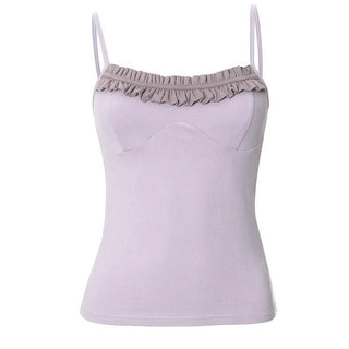 U neck ruffle ruched cami top