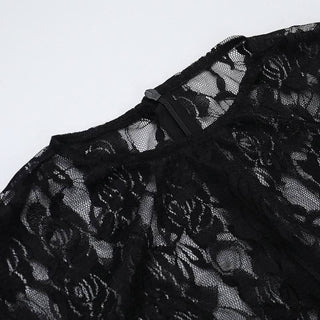 Long sleeve lace patchwork zip-up mini dress