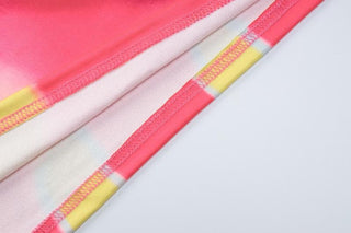 Contrast print long sleeve crewneck mini skirt set