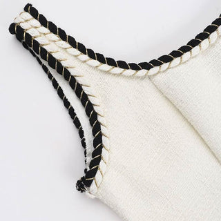 U neck zip-up backless cami mini dress