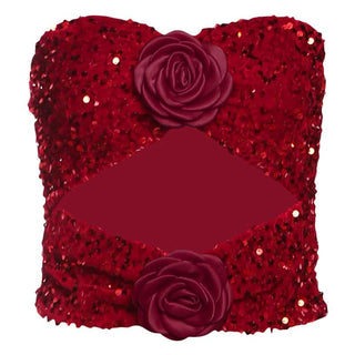 Flower applique hollow out tube cut out top