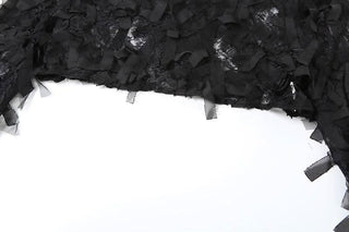 Long sleeve mesh ruffle crop short pant set