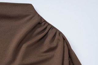 Short sleeve ruched lace up maxi dress