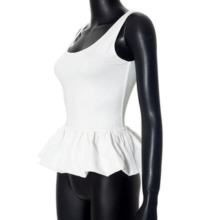 U neck backless ruffle ruched solid tank top
