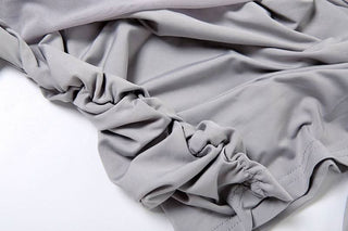 Off shoulder long sleeve ruched top