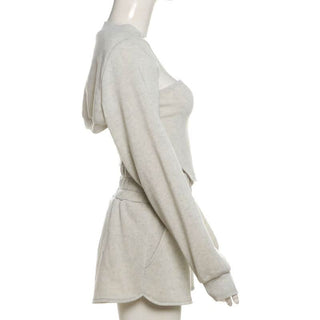 Long sleeve shrug short pant set