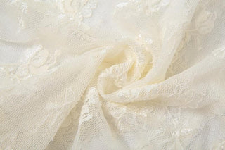 Long sleeve lace flower applique crop top