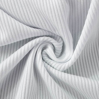 Long sleeve lace hem button ribbed u neck solid top