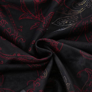 Long flared sleeve abstract mesh top