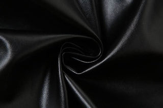 PU leather long sleeve zip-up crop top