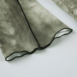 Long sleeve tie dye crop top