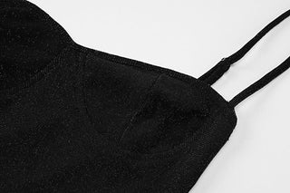 High slit gloves glitter sweetheart neck cami maxi dress-final-sale