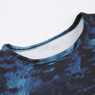 Tie dye contrast sleeveless crewneck crop top