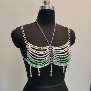 Halter hollow out tassels backless cami cut out top