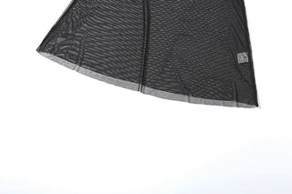 Leopard print mesh lace up cami maxi dress