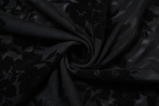 Cowl neck halter flower pattern mesh maxi dress
