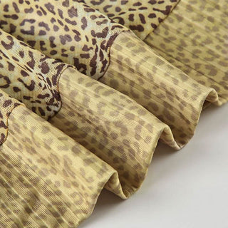 High neck leopard print mesh sleeveless top