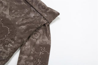 Long sleeve off shoulder ruffle ruched drawstring mini skirt set