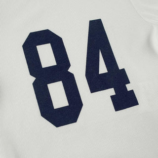 Long sleeve crewneck "84" print contrast top
