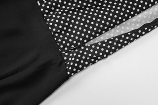 Halter polka dot print backless maxi dress