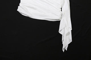 Ruffle solid ruched tube mini dress