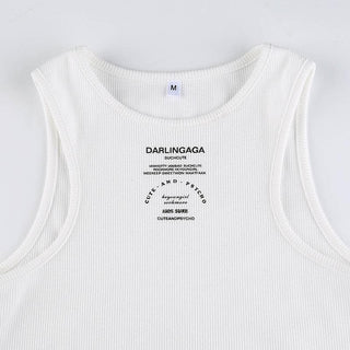 Ribbed contrast sleeveless crop top