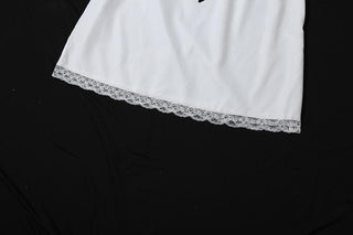 Lace hem bowknot backless mini dress