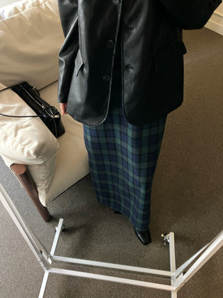 Retro color grid sleeveless dress