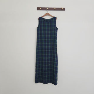 Retro color grid sleeveless dress