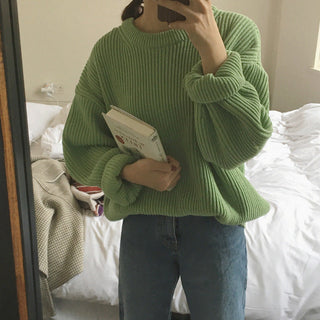 Basic solid colors oversized sweater