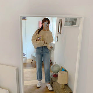 Basic solid colors oversized sweater